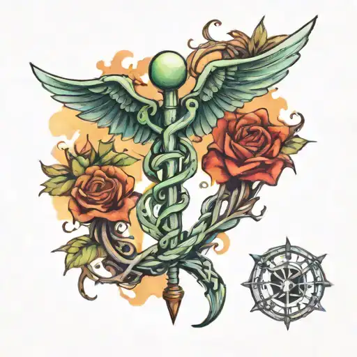 Caduceus Watercolor