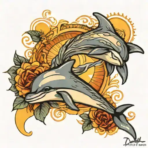 Dolphin And Sun