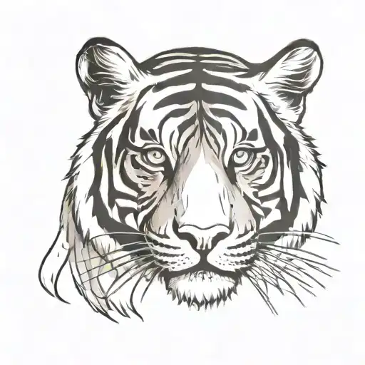 Tiger Minimalist Tattoo Design