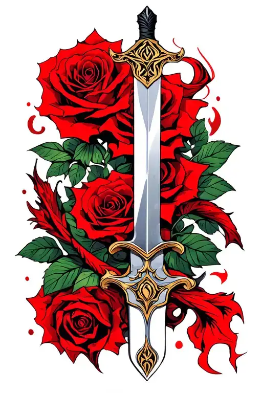 Sword Name Red Queen Devil May Cry With Rose Intertwined