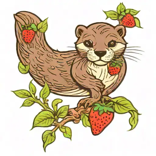 Otter And Strawberry Vine