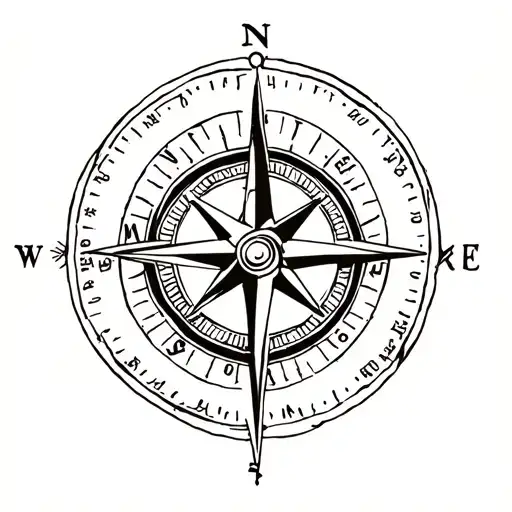 Compass Rose Embodying Adventure And Exploration Journey