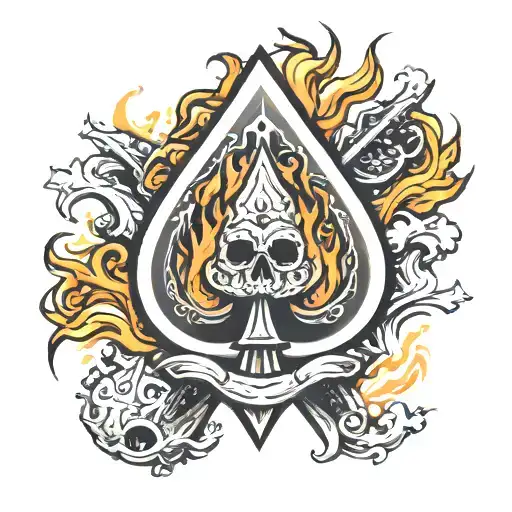 Ace Of Spades Baseball On Fire