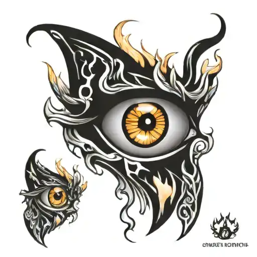 Eyes With Fire Flames
