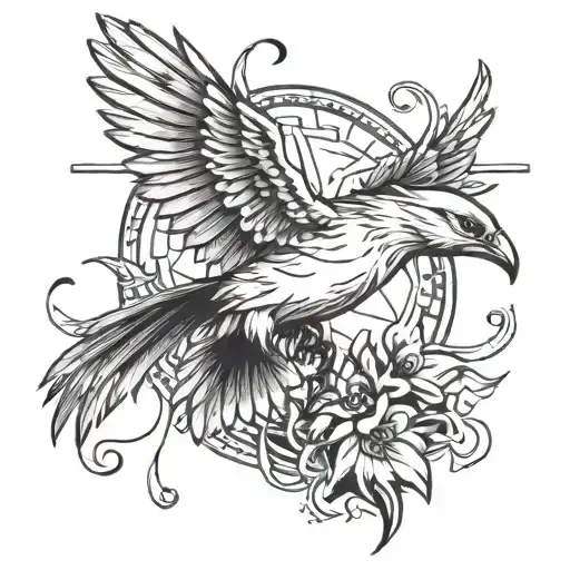 Straw In Tail Bird Soaring