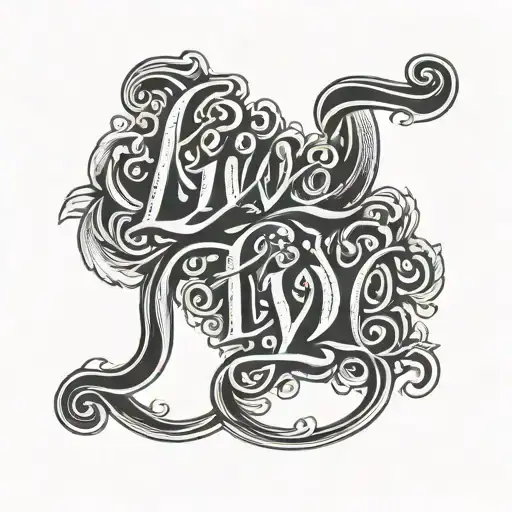 Liv In Cursive On Isdide Of Male Bicep