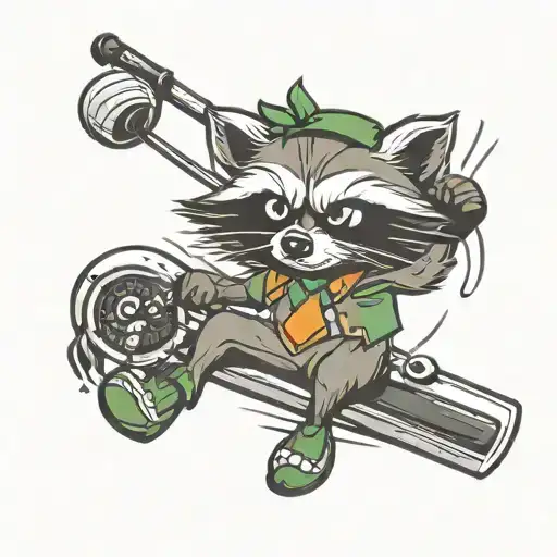 A Raccoon Swinging A Golf Club Logo