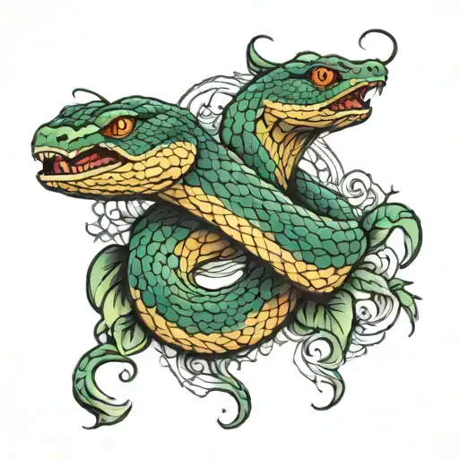 Snake On The Shoulder Sleeve Tattoo Design