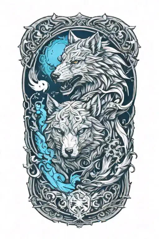Design A Full Sleeve Tattoo Incorporating Valkyries And Fenris Wolf