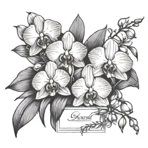 Orchid Flower Bundle In A Box With Roman Numerals For 07-14-1951 Underneath