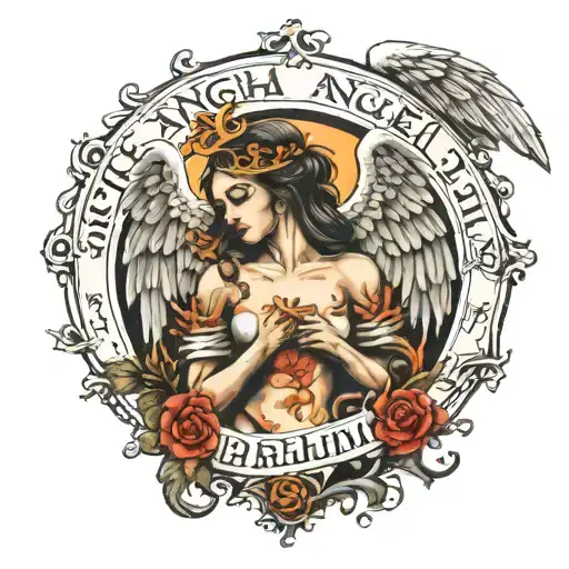 Arch Angel With Phrase Si Vis Pacem Para Bellum