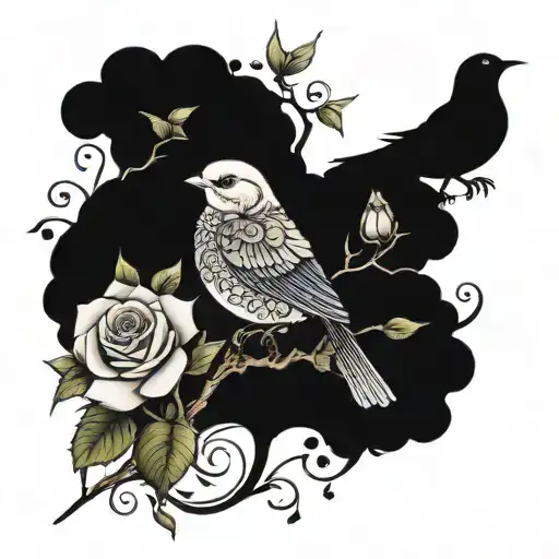 Family Tree Birds And Roses