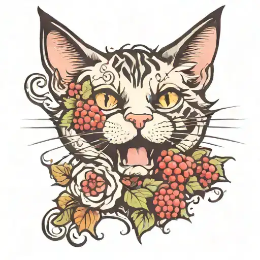 Cat Blowing Raspberries