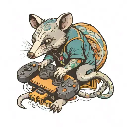 Gaming Possum With Controller