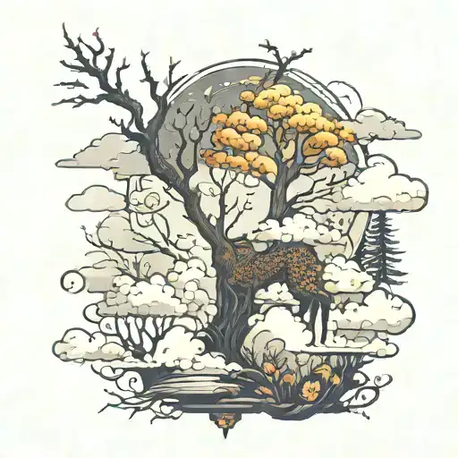 Dark Forest On Top Of Clouds