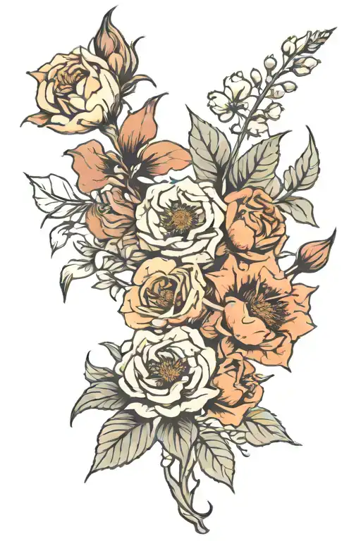 Birth Flowers Half Sleeve November March May October