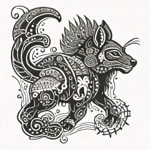 Aborigine Art Animal Track Meeting Place