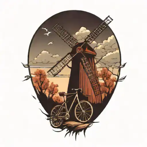 Windmill And Road Bicycle