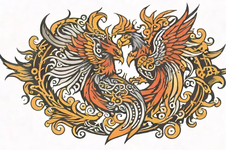 Phoenix In Tribal Style