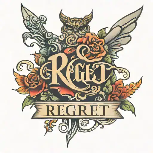 Forearm Tattoo With The Word Regret