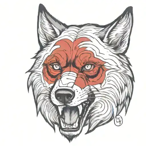 The Wolf Holds An Arm Up To The Elbow In His Teeth