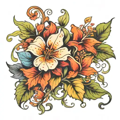 Water Color Looking Flower Vine