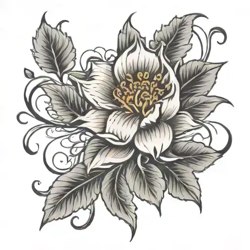 Line Work Flower Blooming