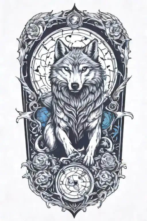Design A Full Sleeve Tattoo Incorporating Fenris Wolf Eating The Moon