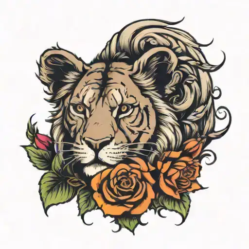 My Last Name Is Bhangu So I Need You To Make It That With A Lion And Roses Around It