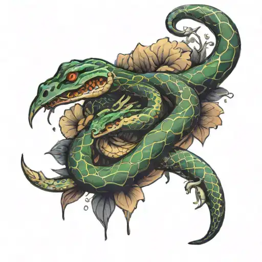 Big Snake On The Shoulder With Sleeve