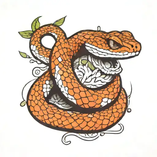 Minimalist Snake Crawling Full Body Shaped