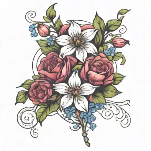 May June August Birth Flower Intertwined