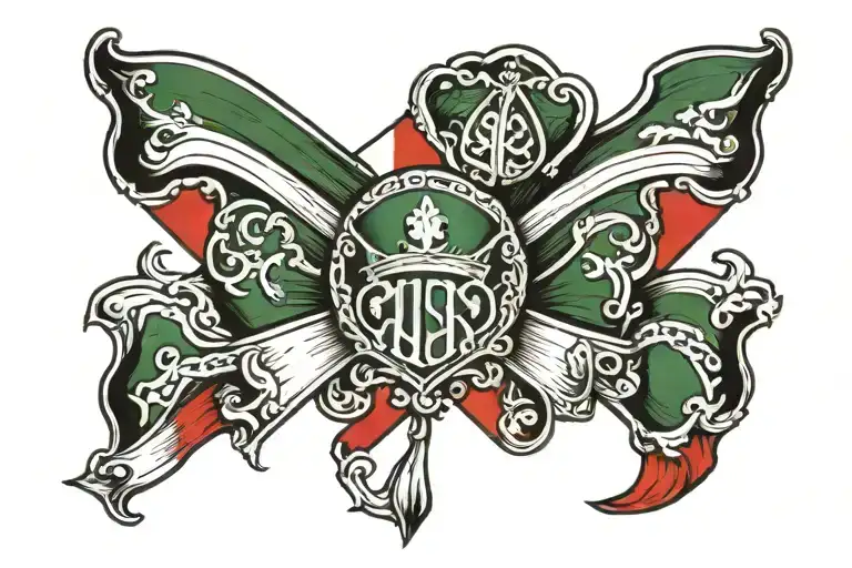 Irish Flag With Red Triangle At The Top Of The White Section