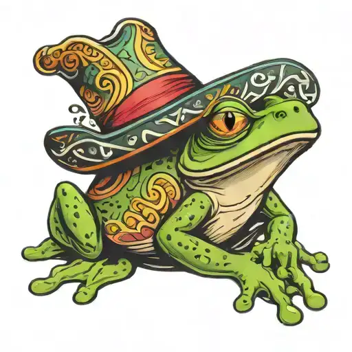 A Frog With A Mexican Sombrero