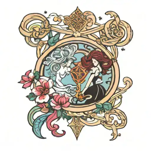 Libra Pisces Zodiac Intertwined