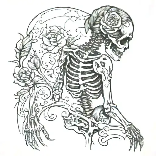 Skeleton Bones Female Body Shaped Like