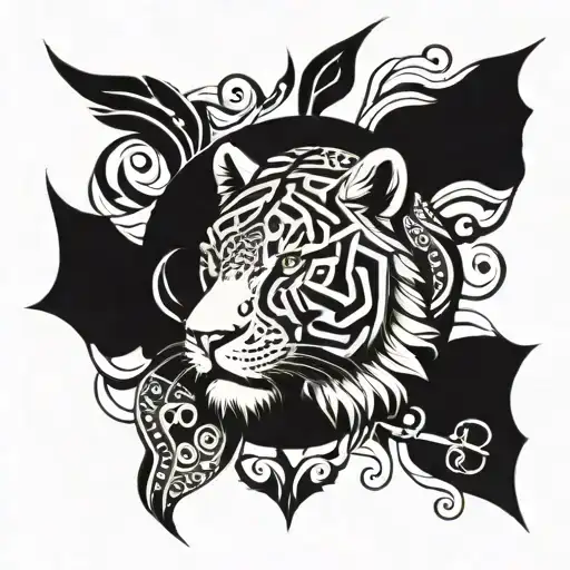 Leo Tribal Tattoo Design