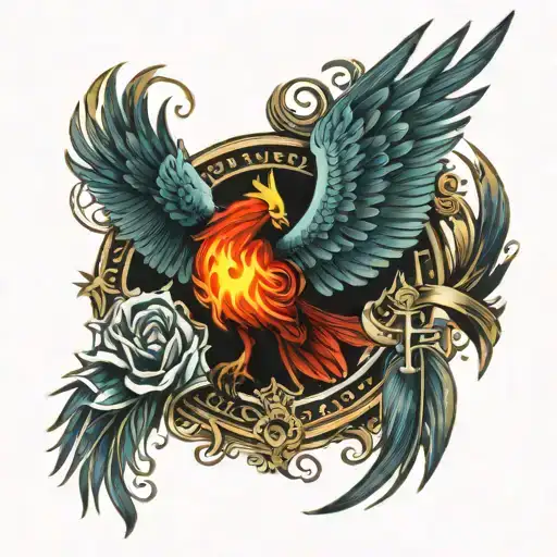Pheonix With Bible Scripture Designs Embedded Within