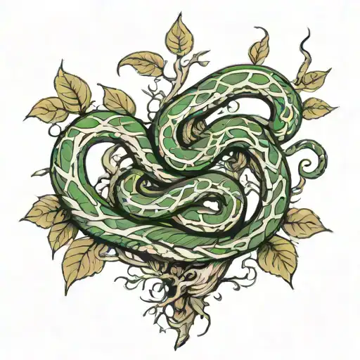 Two Snakes On A Tree