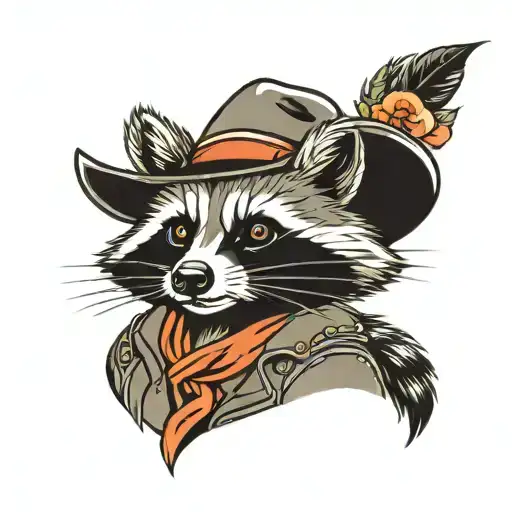 Raccoon In Cowboy Hat