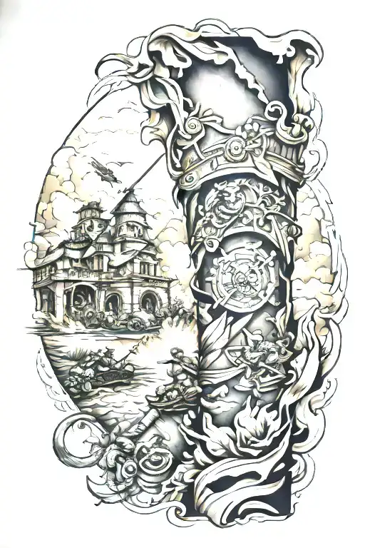 Forearm Sleeve Of A Military Battlefield Scene
