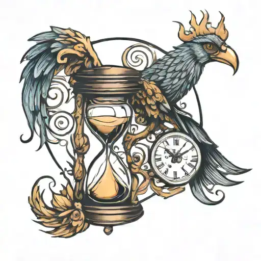 Hourglass And Phoenix Rising