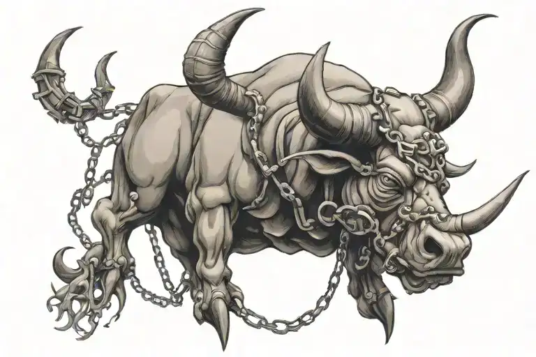 Ferocious Bull Chains Of Steam From The Nostrils