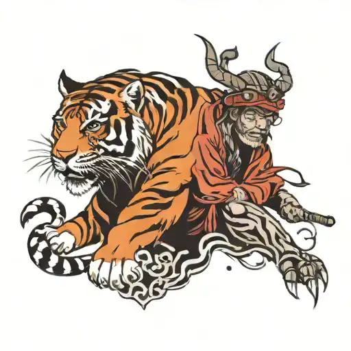Warrior And Tiger Emerging