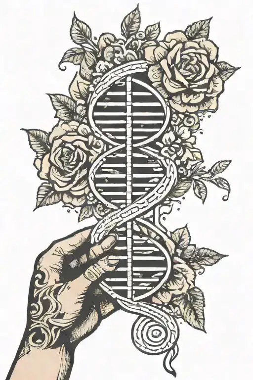 Dna Embroider Hand Holding