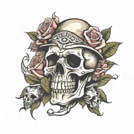 Skull And Roses And Cigaratte