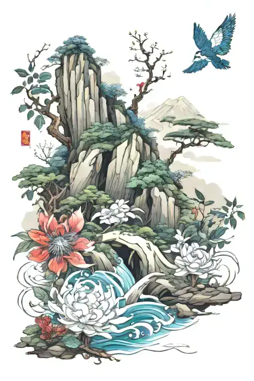 Shan Shui Arrangement Of Nature