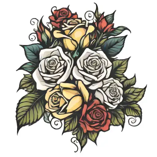 Bouquet Of Different Roses