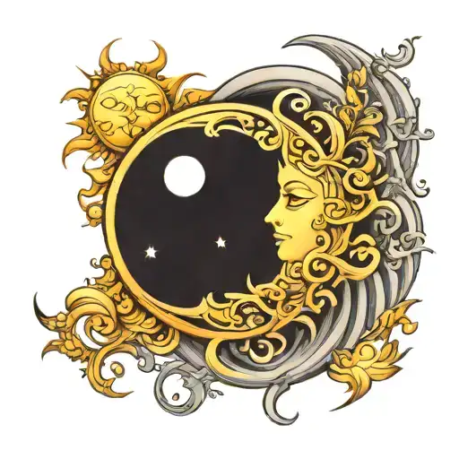 Yin And Yang Sun And Moon