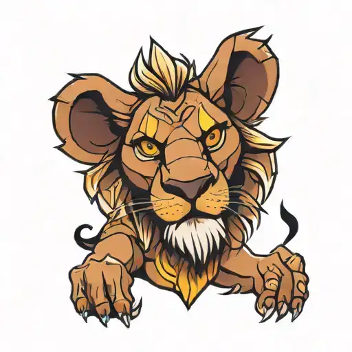 Aggressive Lion King Shoulder